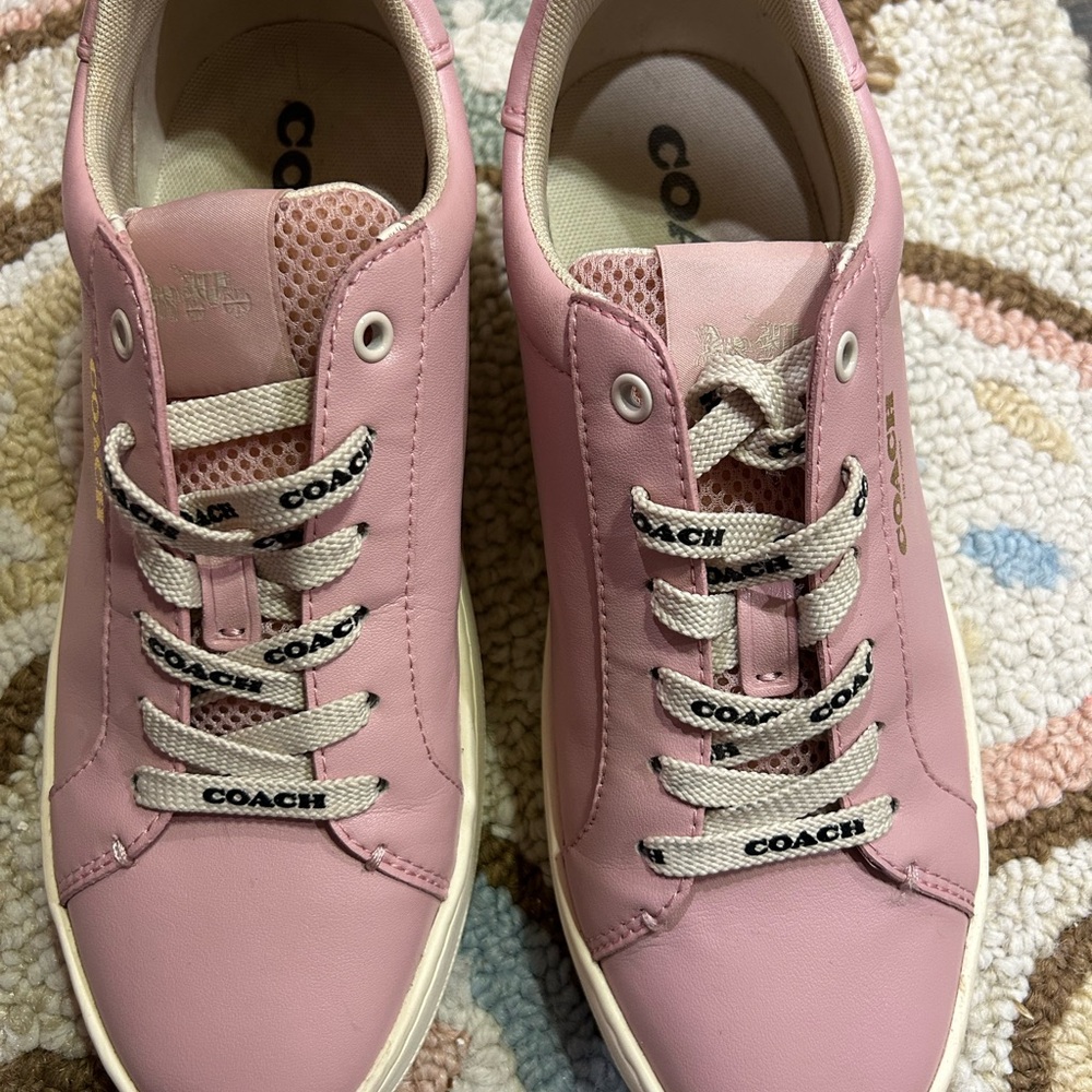 Coach Women's Pink Leather Sneakers